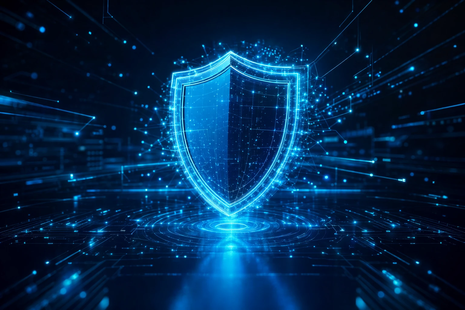 Bouclier de cybersécurité holographique