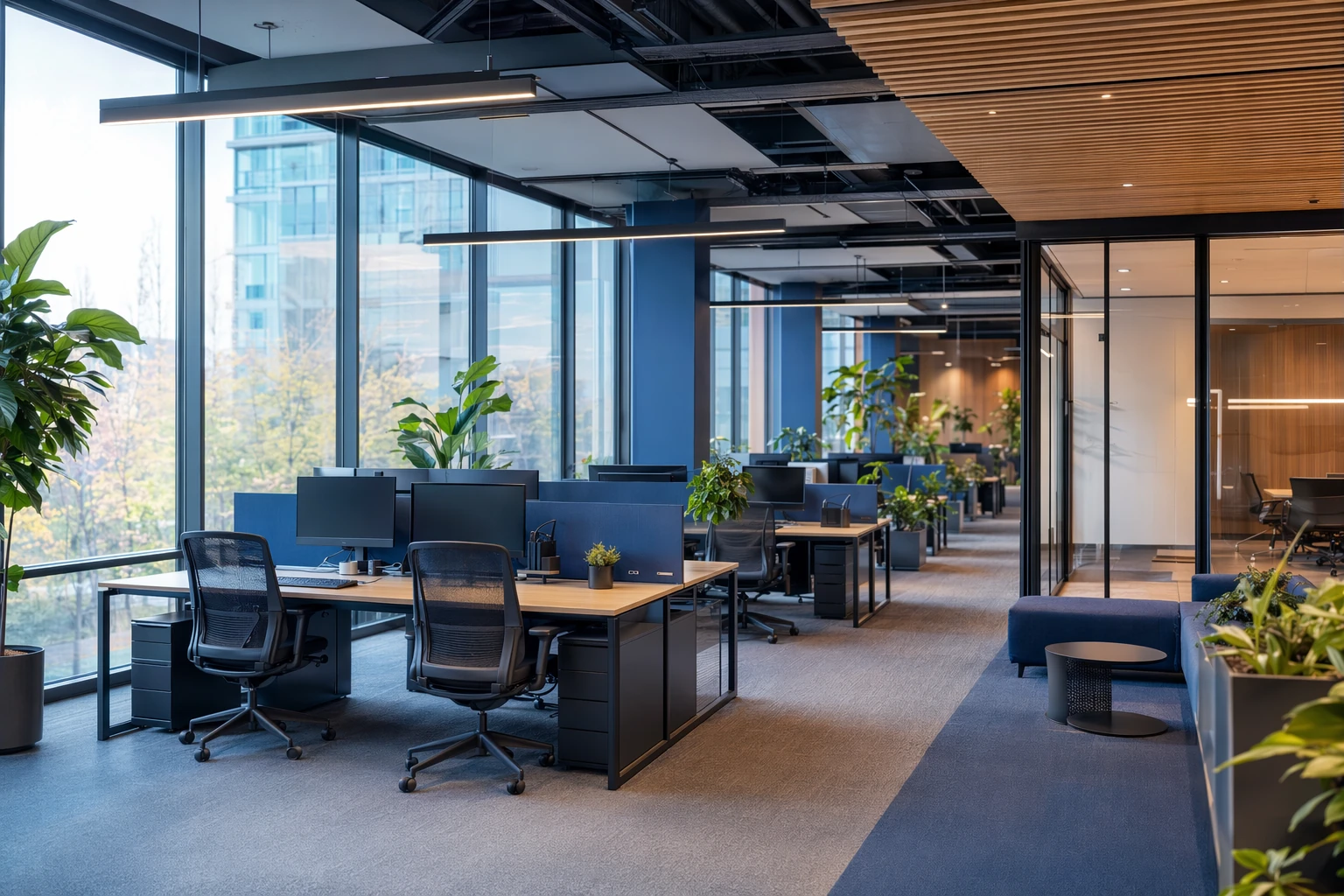 Bureaux modernes en open-space